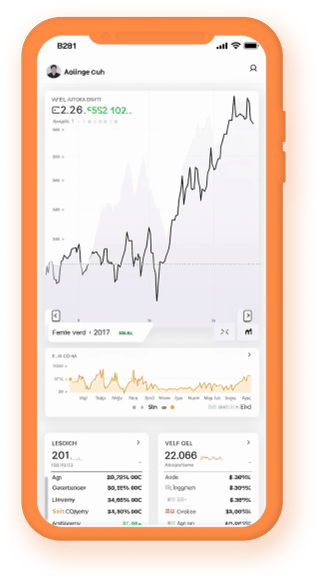 Handheld portfolio tool displaying live crypto data